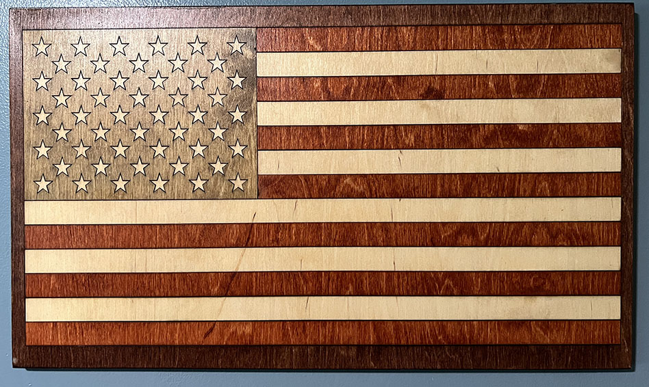 Stained Wood American Flag